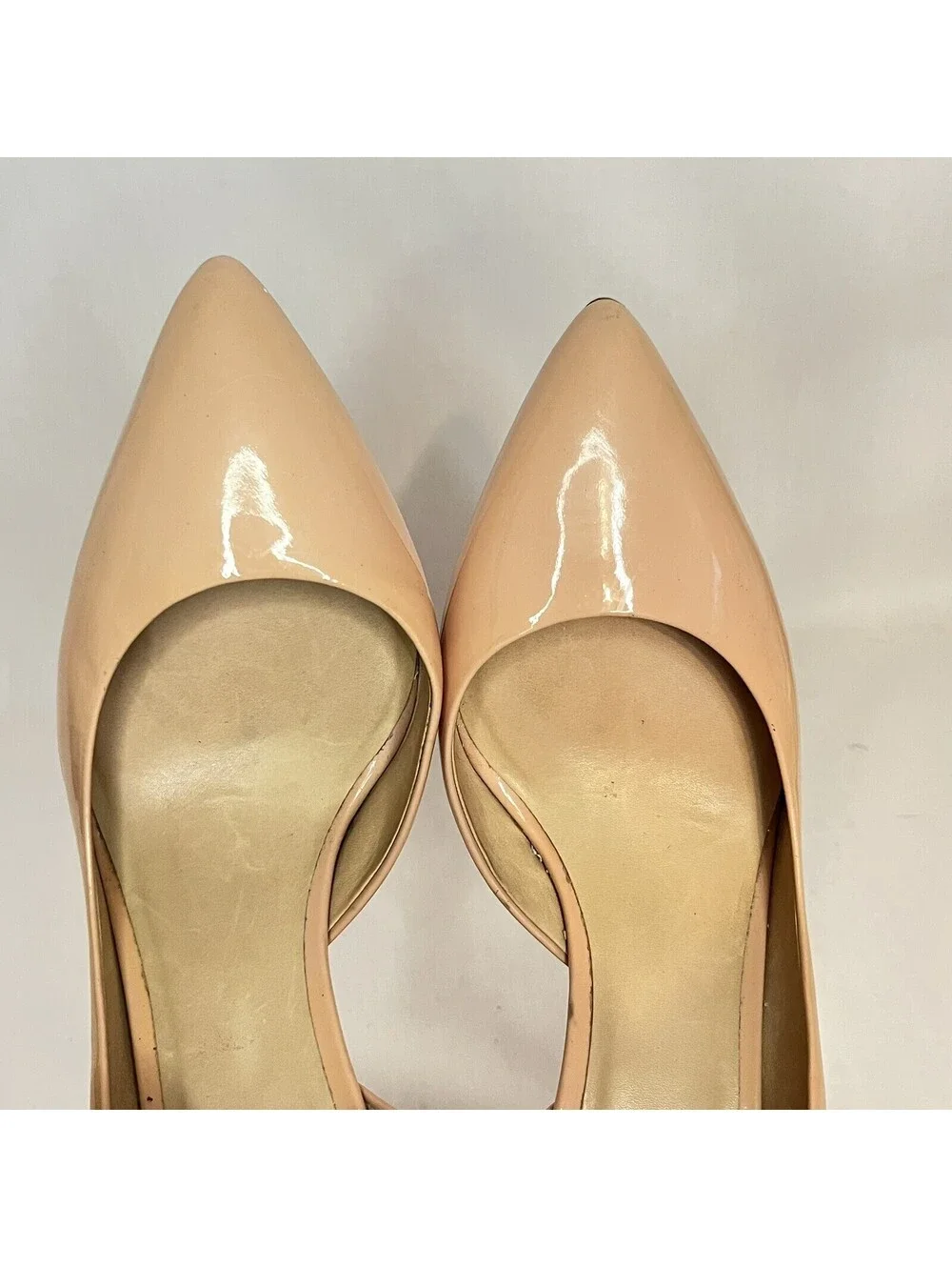 Reed Karkoff Tan Nude Patent Leather Pumps High Heel Shoes Womens US 7.5, EU 38